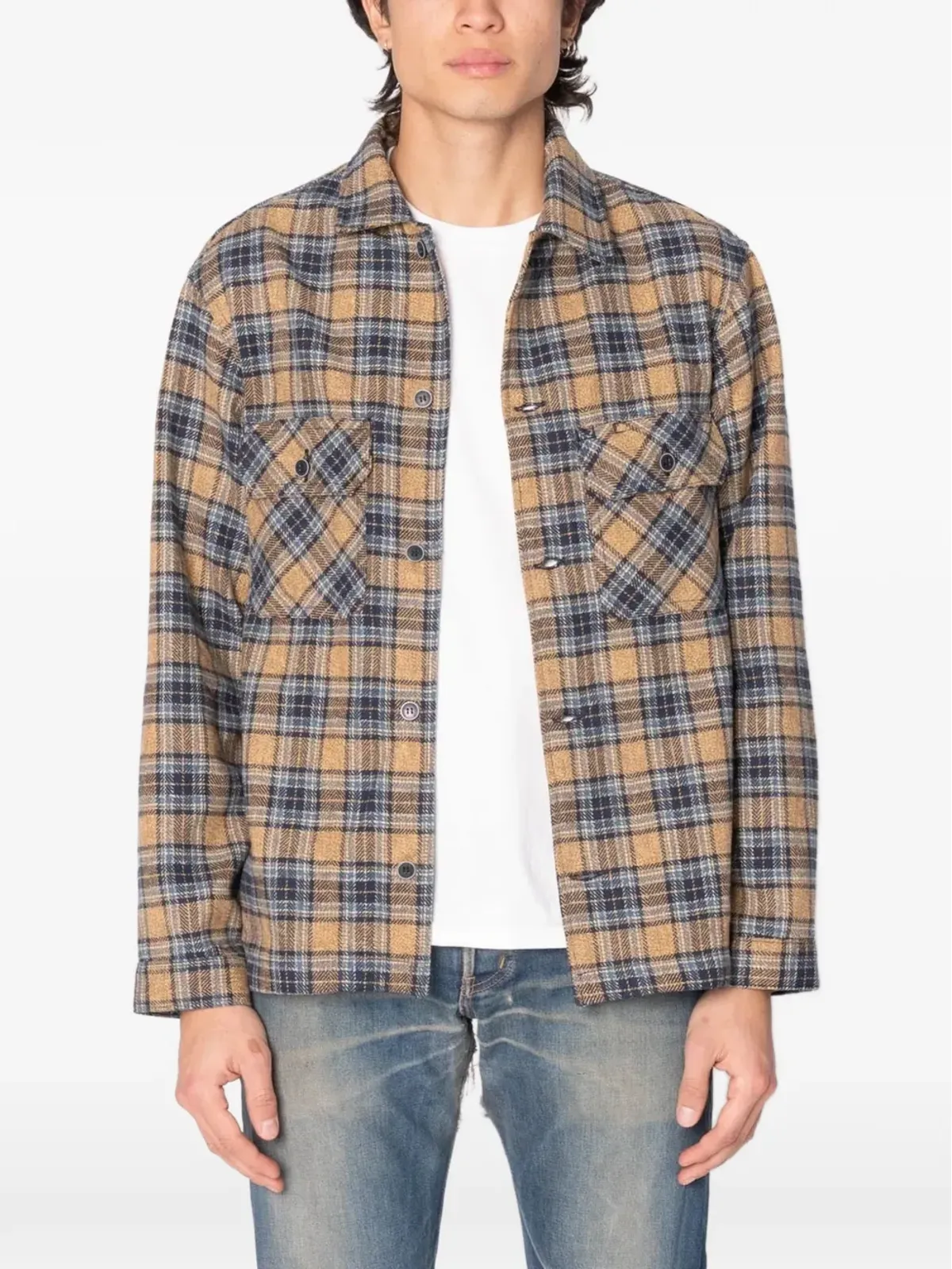 Naked and Famous ワークフラップポケット付きフランネルシャツ - 画像2
