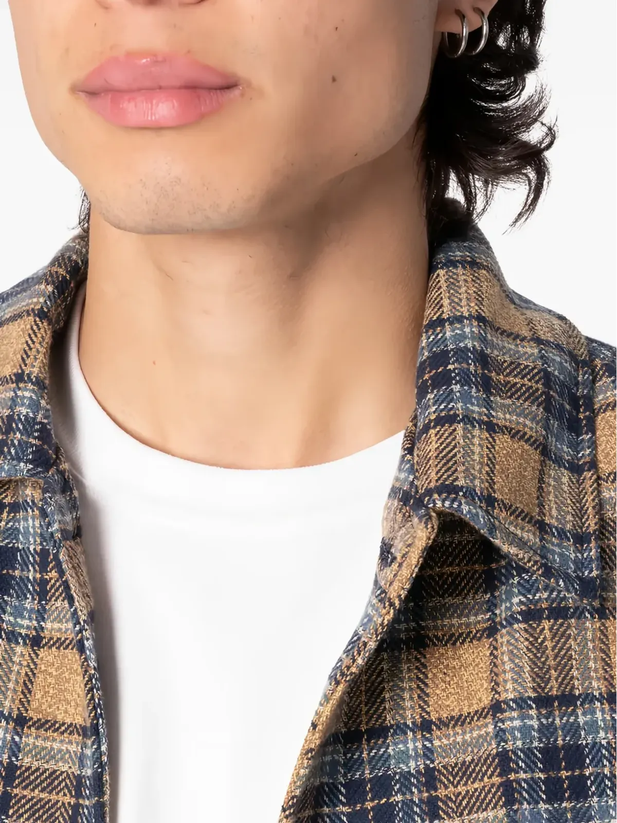 Naked and Famous ワークフラップポケット付きフランネルシャツ - 画像4