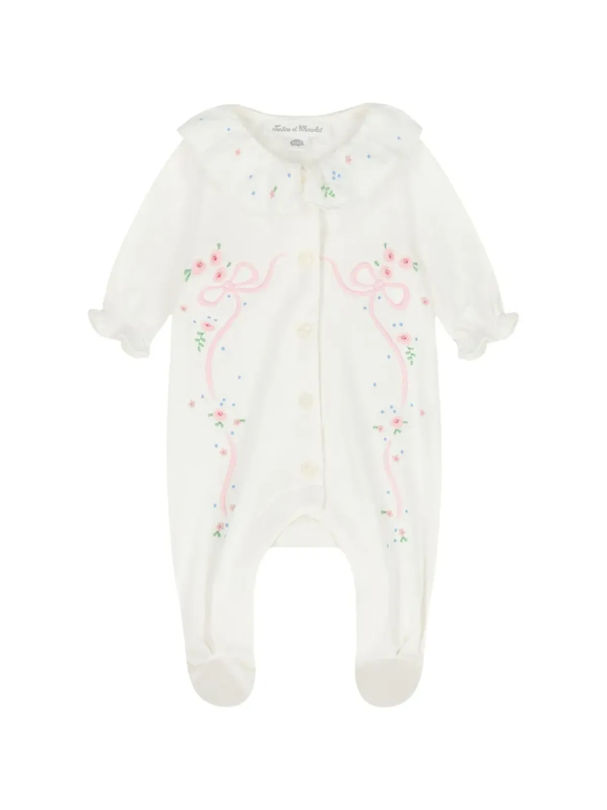 Tartine Et Chocolat ベビーロンパース 星刺繍 - 画像1