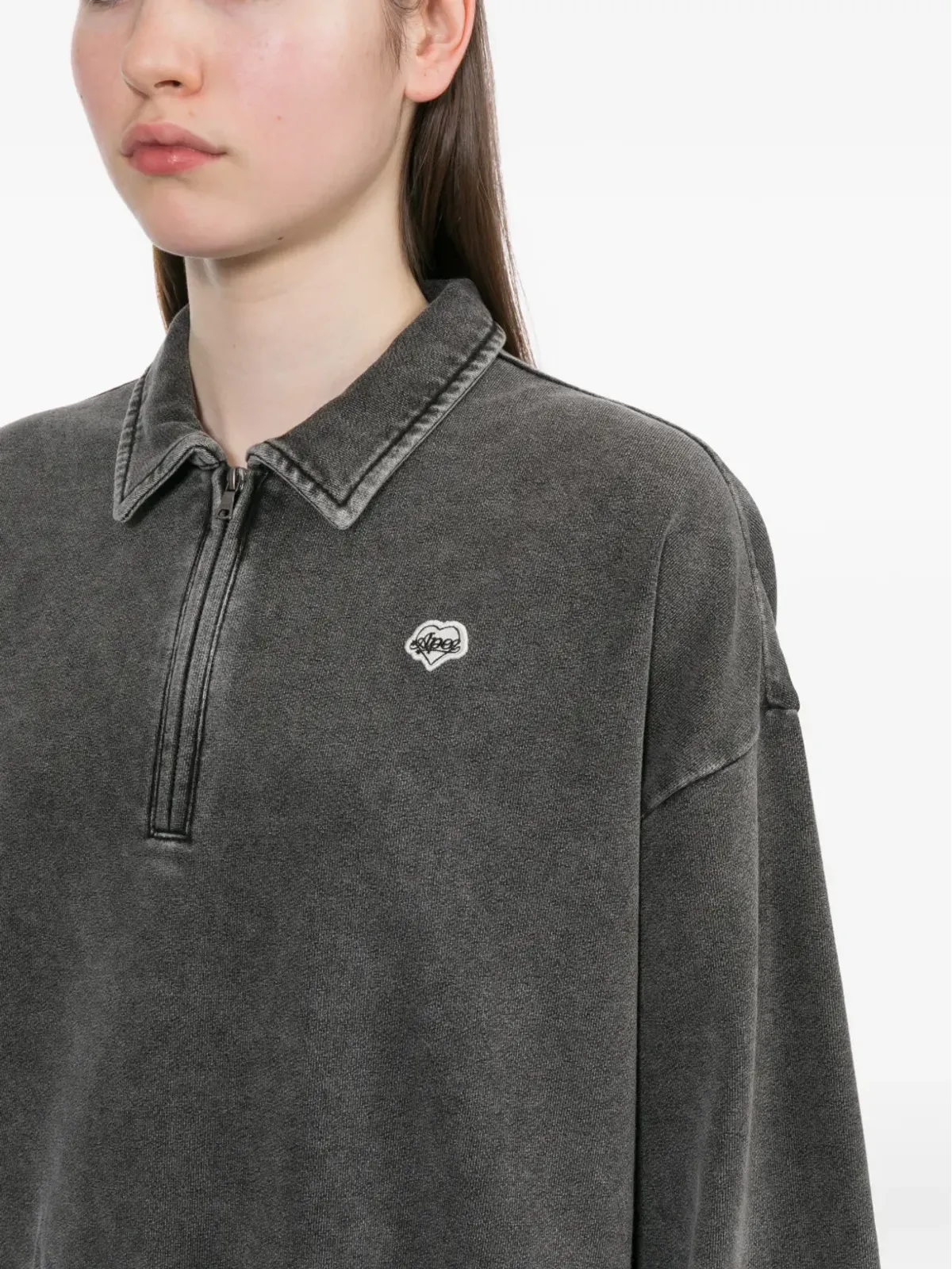 APEE™ by *A BATHING APE® ロゴパッチ半ジップスウェットシャツ - 画像5