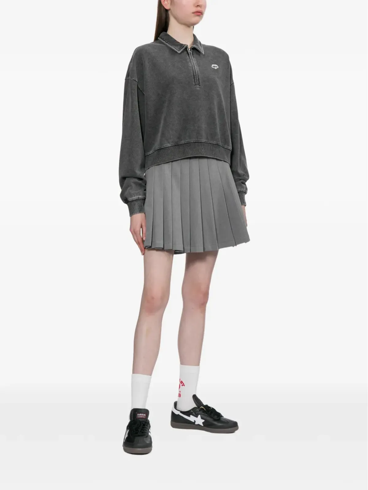 APEE™ by *A BATHING APE® ロゴパッチ半ジップスウェットシャツ - 画像2