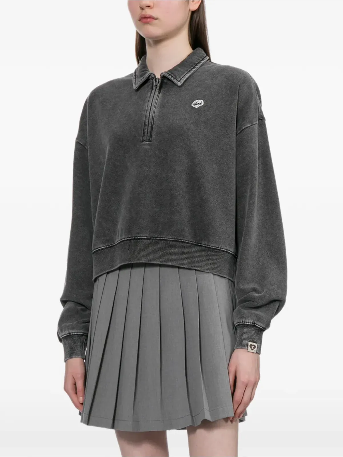 APEE™ by *A BATHING APE® ロゴパッチ半ジップスウェットシャツ - 画像3