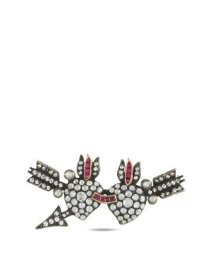 LB Exclusive ダイヤモンド ルビー ブローチ - ブラック - サムネイル1