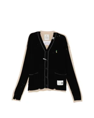 Maison MIHARA YASUHIRO ロゴ刺繍カーディガン（ブラック） - サムネイル1