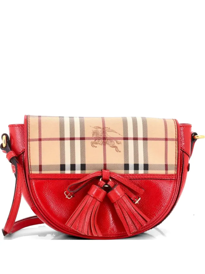 Burberry Pre-Owned Burberry Pre-Owned Maydown Haymarket コーティングキャンバスとレザー クロスボディバッグ - Neutralsの商品画像