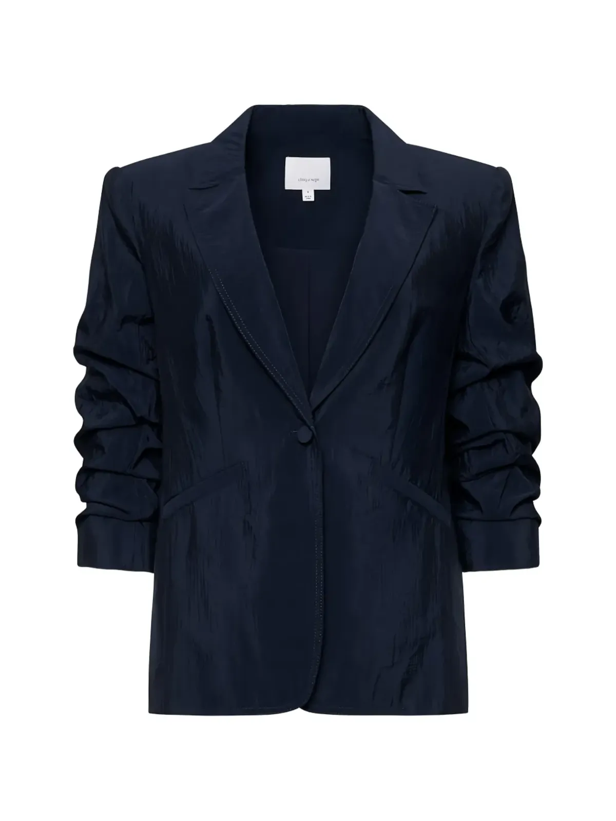 Cinq A Sept ruched woven blazer - Blue - 画像1