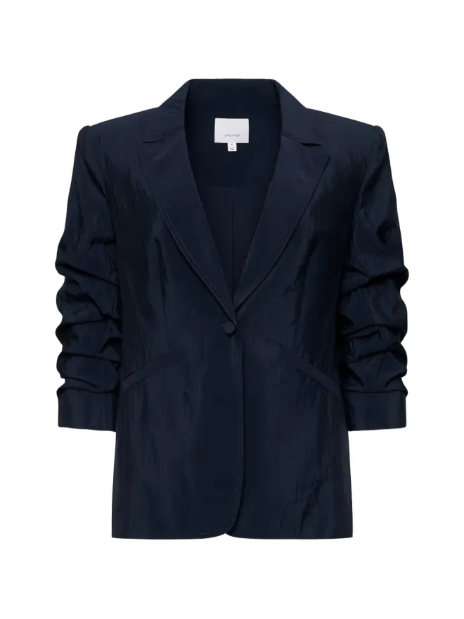 Cinq a Sept Cinq A Sept ruched woven blazer - Blueの商品画像