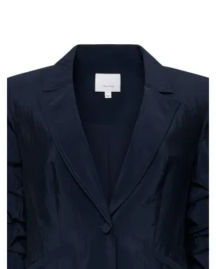 Cinq A Sept ruched woven blazer - Blue - サムネイル2