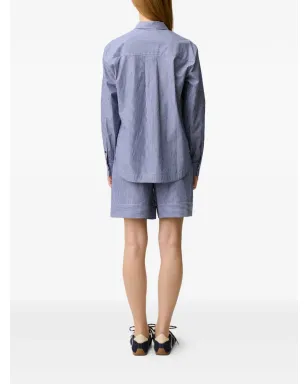 Claudie Pierlot ストライプ刺繍シャツ - ブルー - サムネイル4