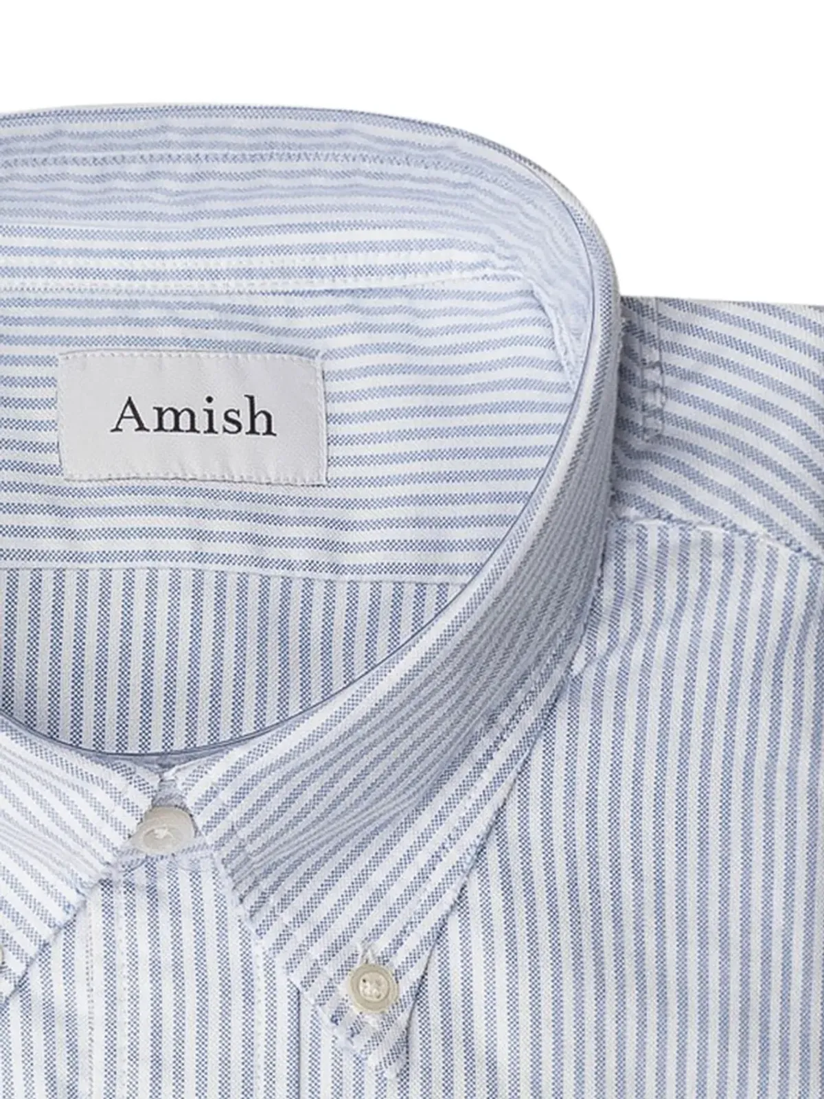 AMISH ストライプ チェストポケット シャツ - ブルー - 画像2