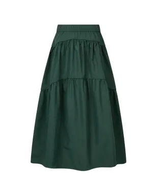 TOMBOY トムボーイ tiered drawstring-fastening A-line skirt - グリーン - サムネイル2