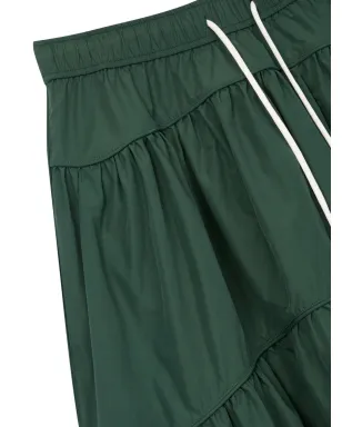 TOMBOY トムボーイ tiered drawstring-fastening A-line skirt - グリーン - サムネイル3