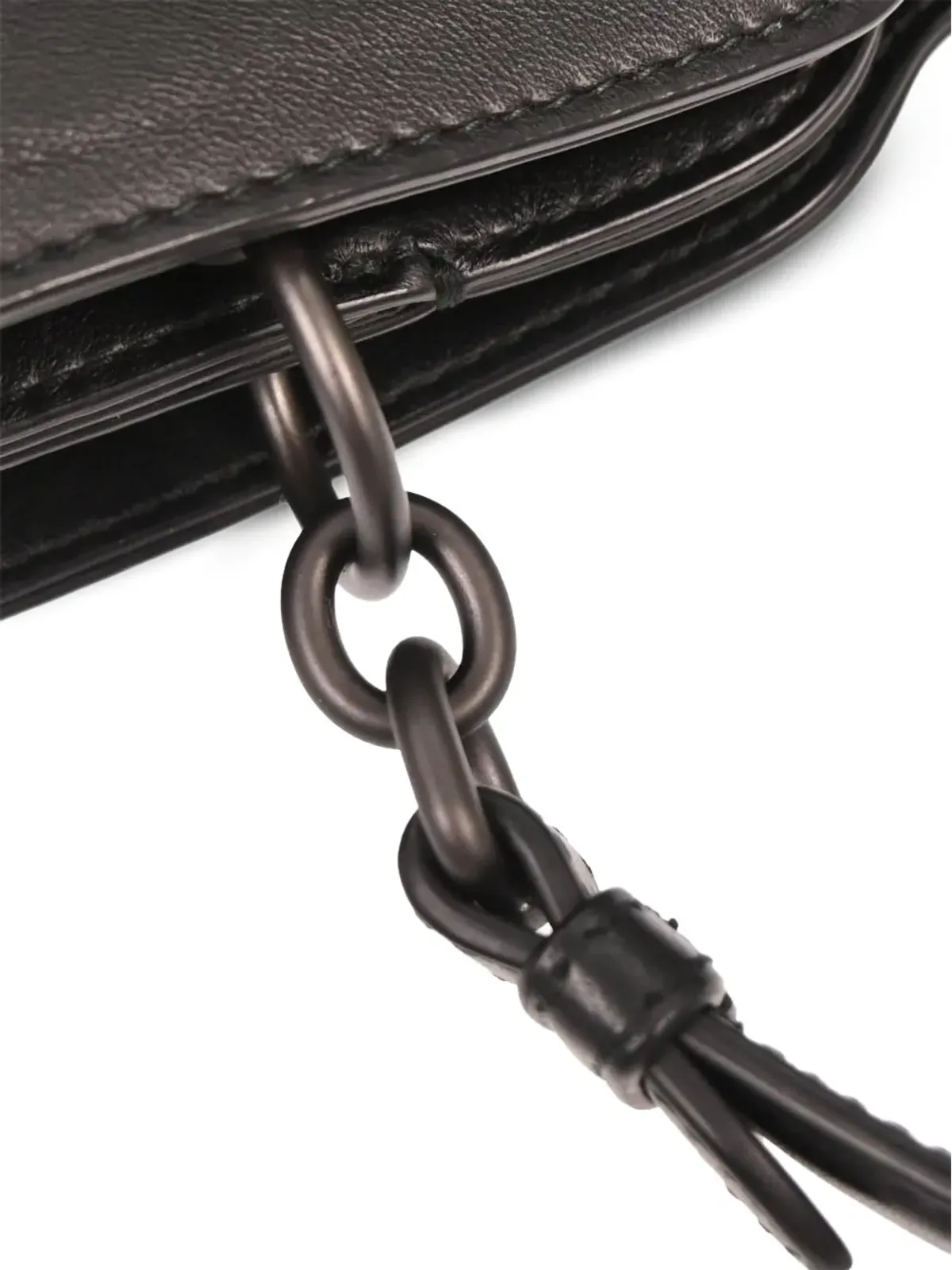 Bottega Veneta ビンテージ ナポリ サイン入り イントレチャート デザイン レザートートバッグ ブラック - 画像3