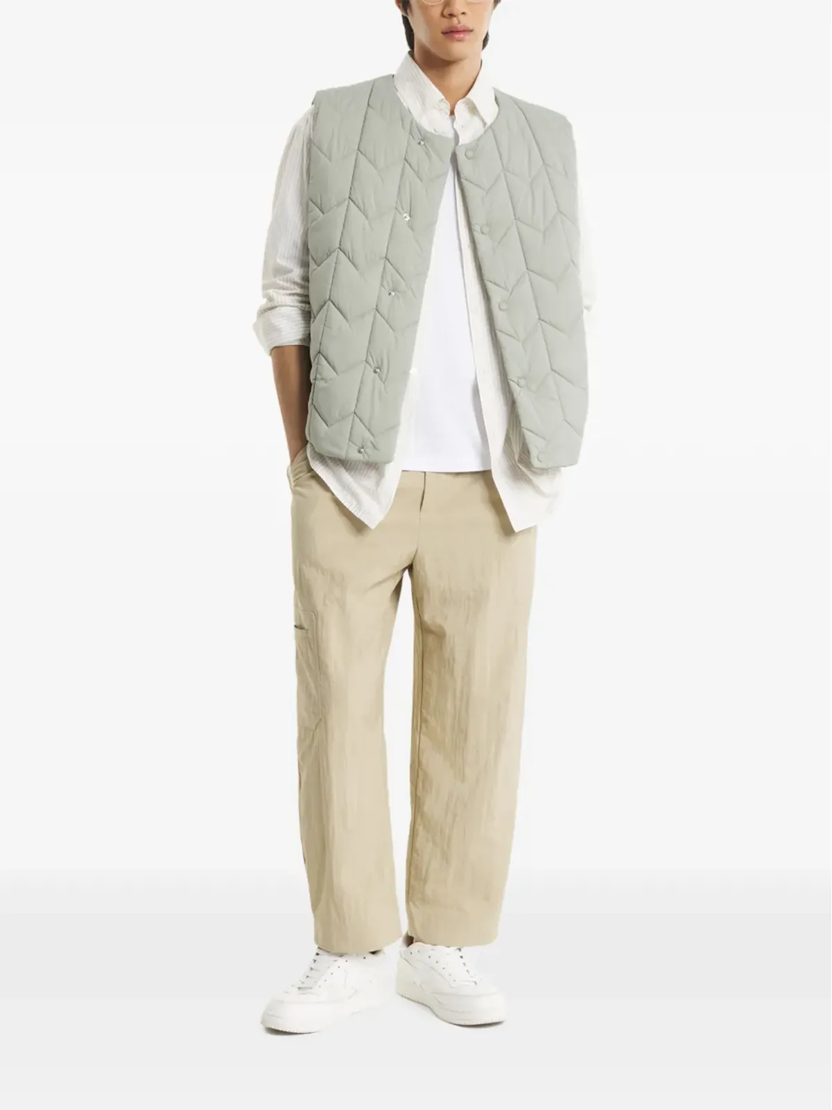 Maison Kitsuné quilted vest - Grey - 画像2