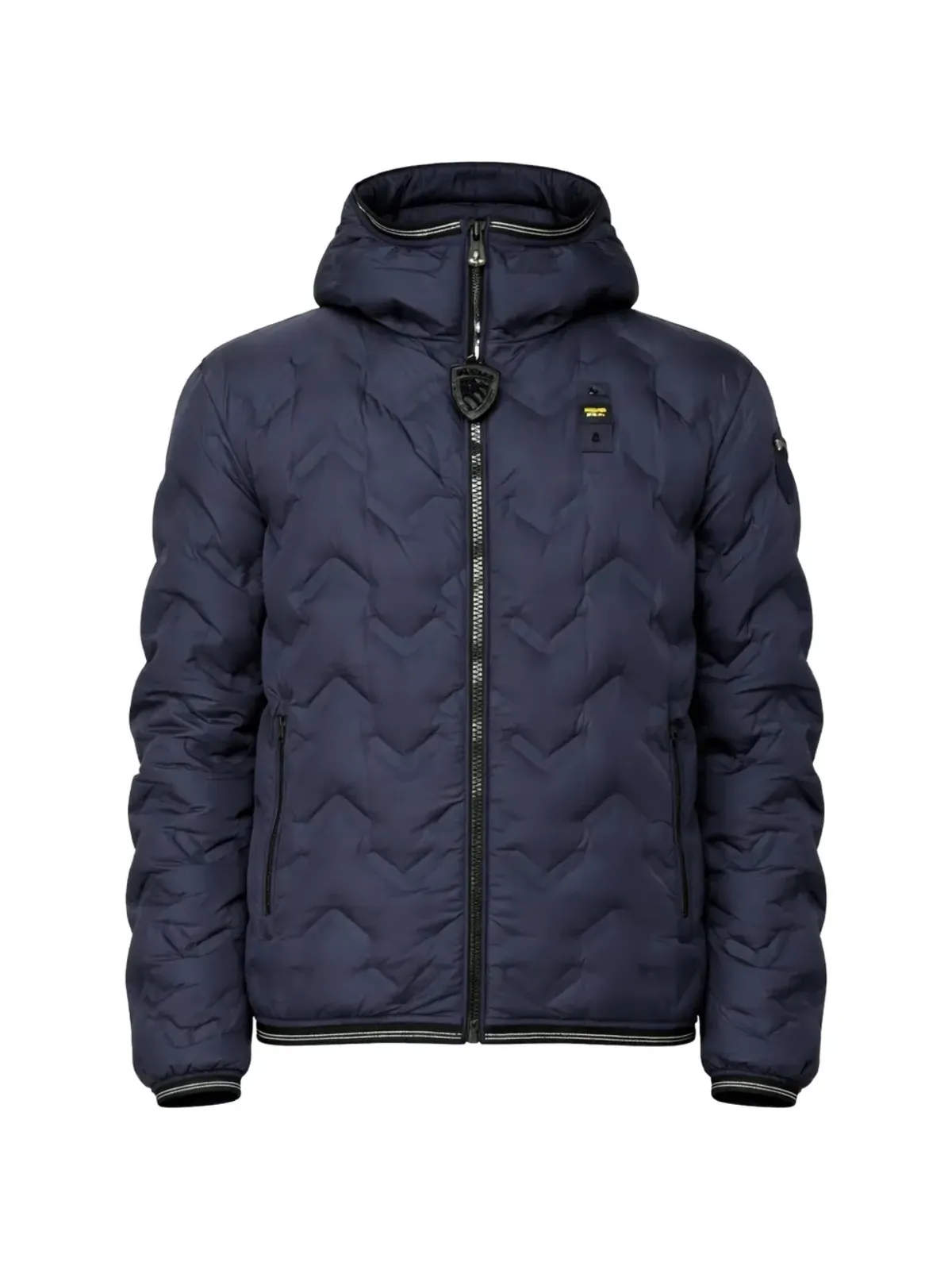 Blauer フード付きキルテッドパディッドジャケット - 画像1