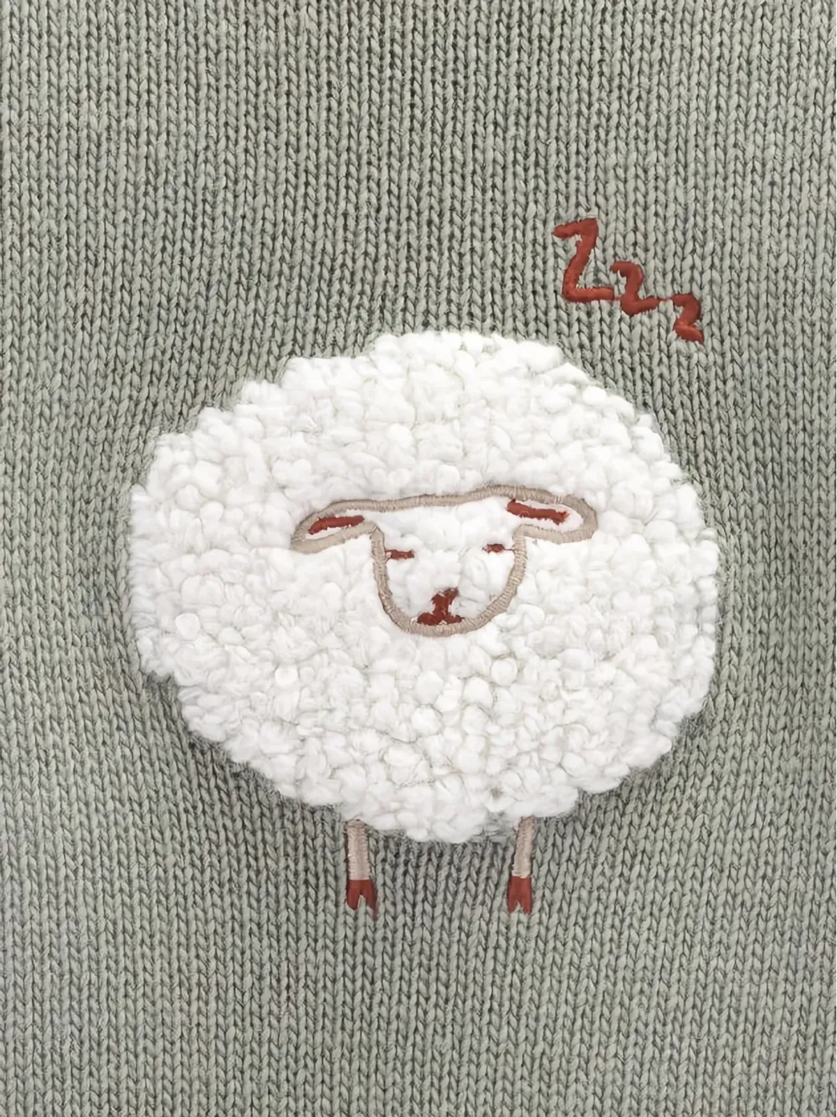 Knot 羊毛編みロンパース（グリーン） - 画像3