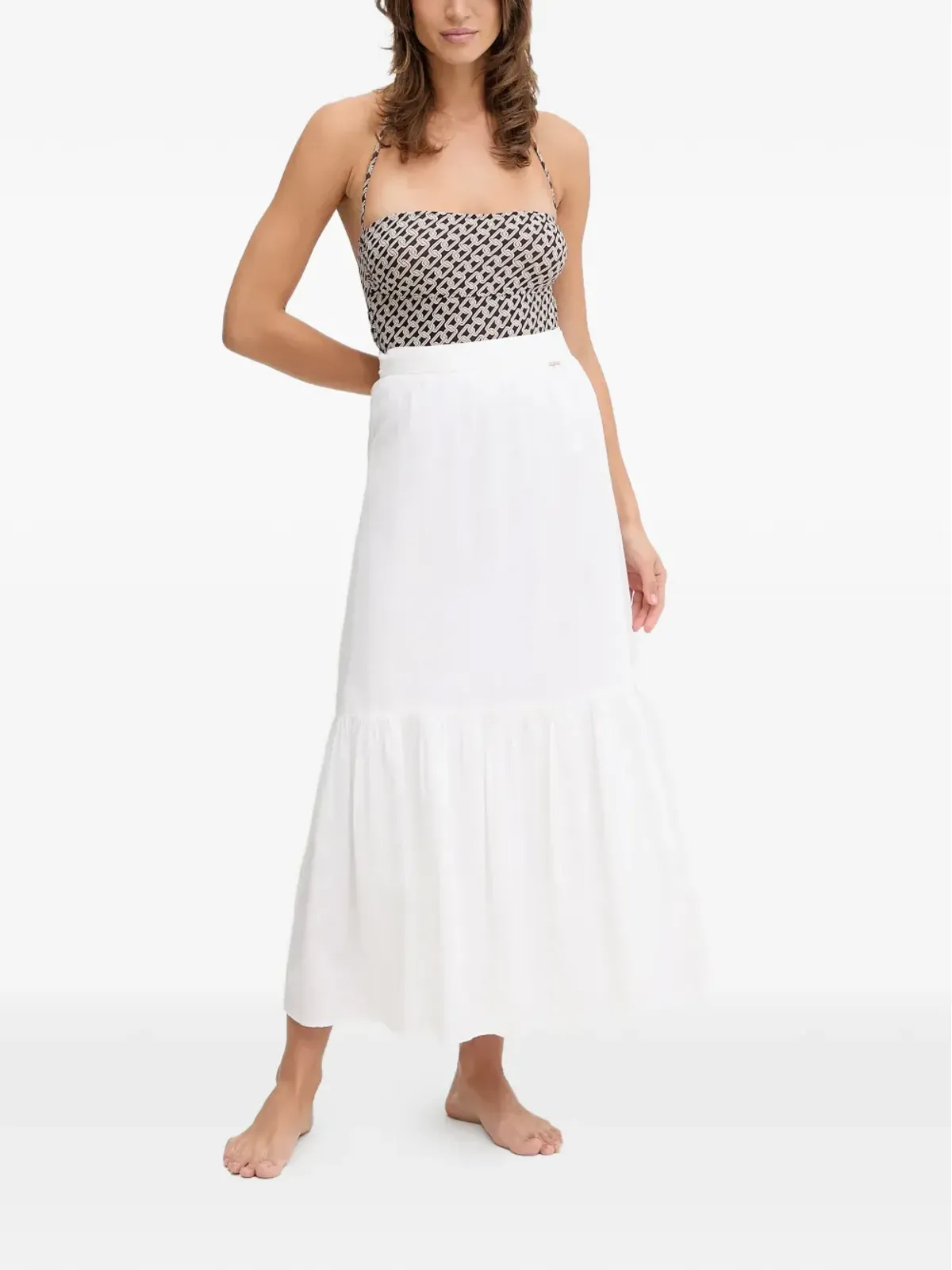 Melissa Odabash モンロー ティ留め付きミディスカート - White - 画像2