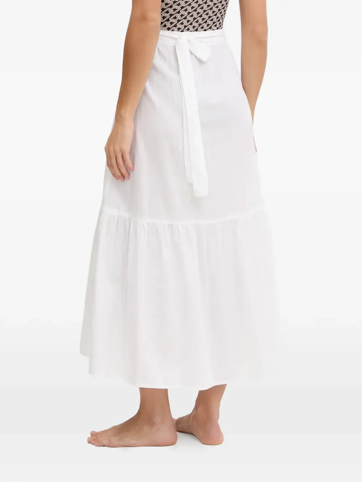 Melissa Odabash モンロー ティ留め付きミディスカート - White - 画像3