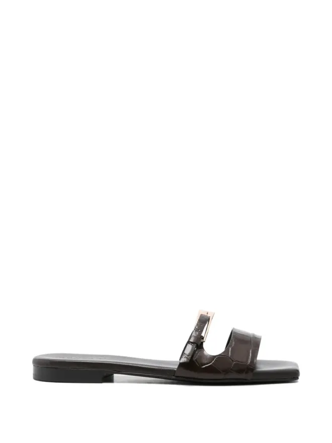 Donnarì Donnarì バックルディテール レザー サンダル ブラウンの商品画像