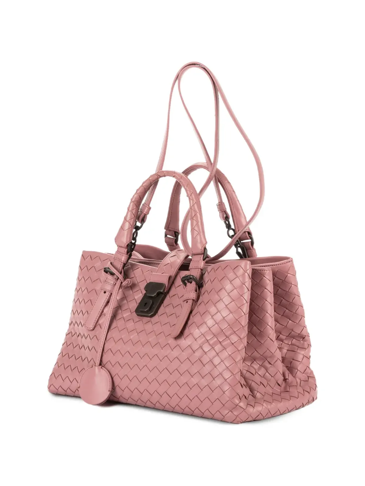Bottega Veneta ビンテージ Roma Intrecciatoレザートートバッグ - 画像2