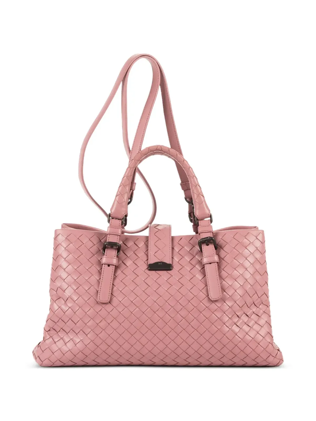 Bottega Veneta ビンテージ Roma Intrecciatoレザートートバッグ - 画像3