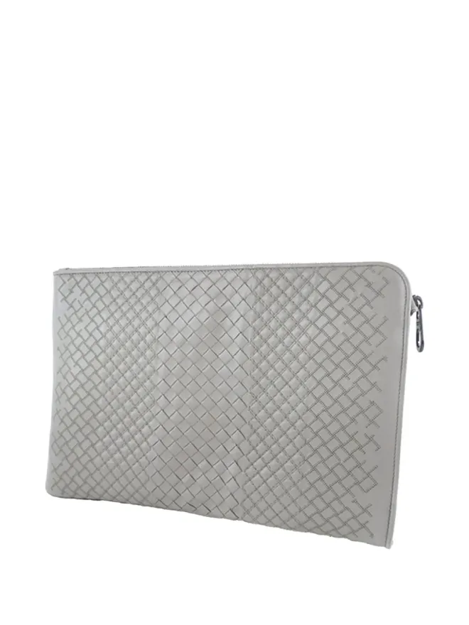 Bottega Veneta Pre-Owned Bottega Veneta Pre-Owned ナッパイントレチャート クラッチバッグ グレーの商品画像