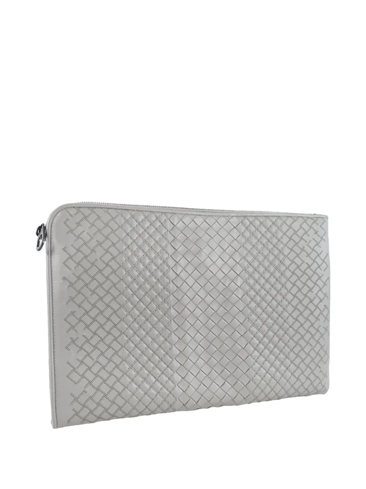 Bottega Veneta Pre-Owned ナッパイントレチャート クラッチバッグ グレー - 画像3