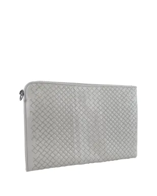 Bottega Veneta Pre-Owned ナッパイントレチャート クラッチバッグ グレー - サムネイル3