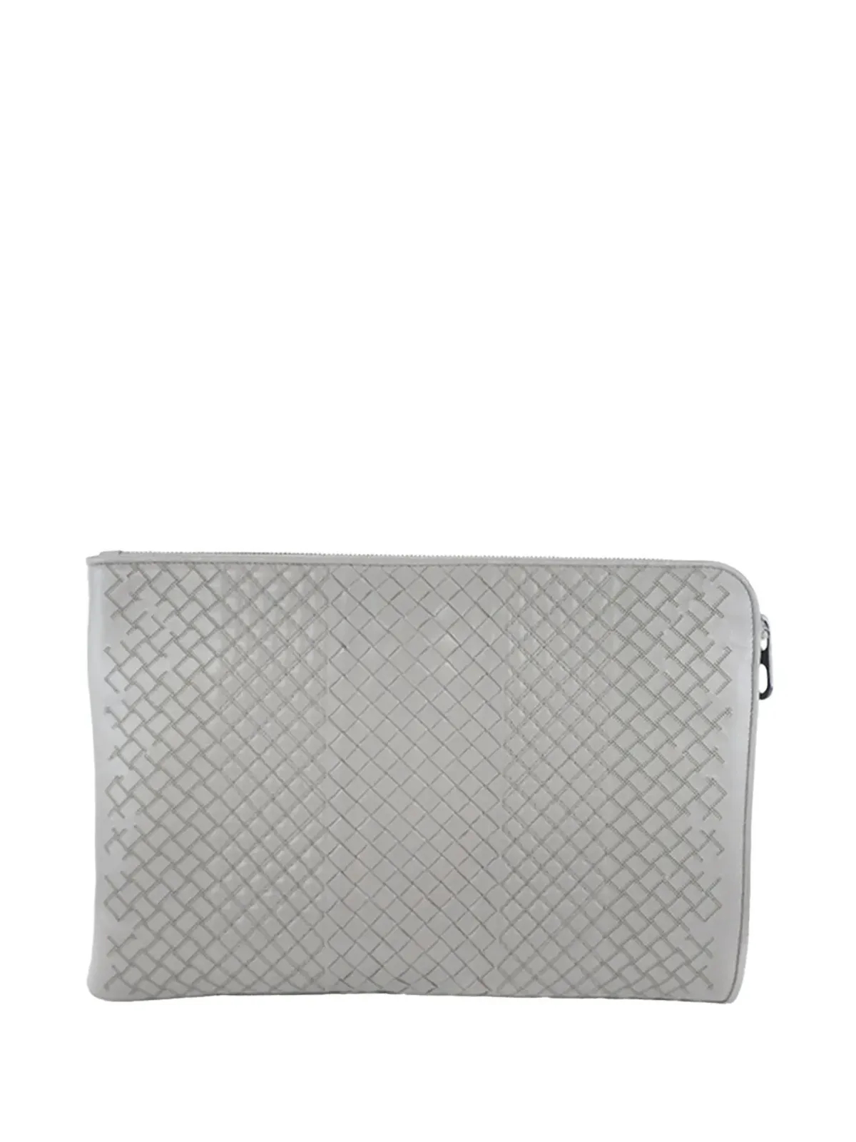 Bottega Veneta Pre-Owned ナッパイントレチャート クラッチバッグ グレー - 画像4