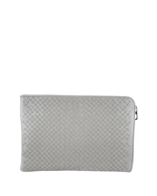 Bottega Veneta Pre-Owned ナッパイントレチャート クラッチバッグ グレー - サムネイル4