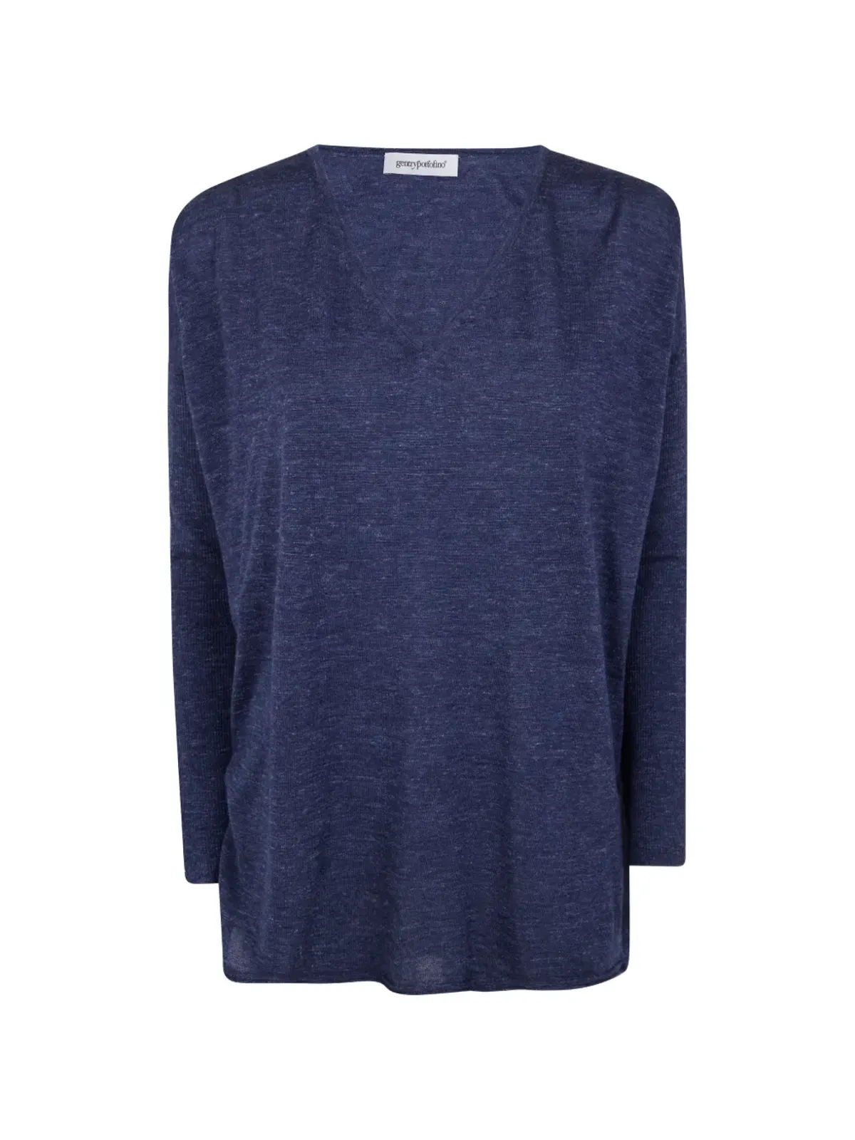 Gentry Portofino Vネックニットトップス - ブルー - 画像1