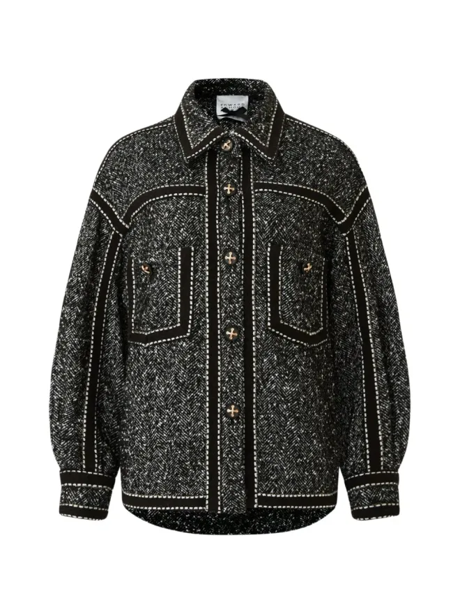 Edward Achour Paris Edward Achour Paris ボタンアップ コントラストトリム ジャケットの商品画像