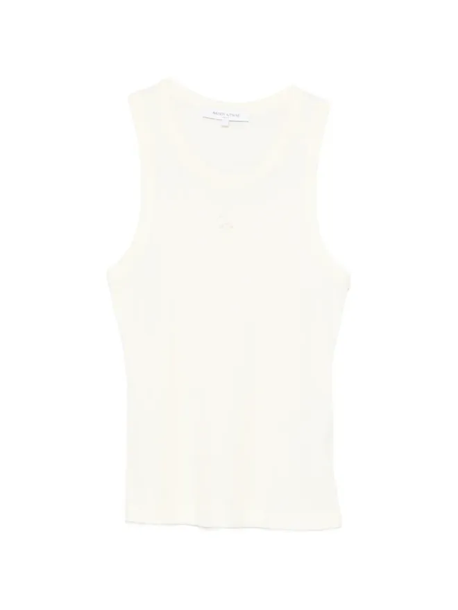 Maison Kitsuné Maison Kitsuné embroidered ribbed tank top - Whiteの商品画像