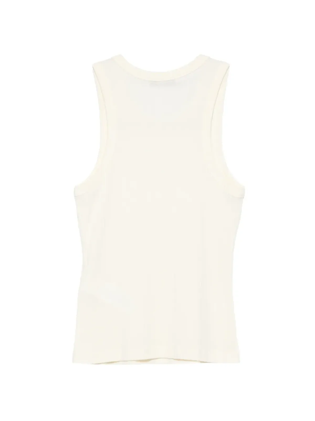 Maison Kitsuné embroidered ribbed tank top - White - 画像2