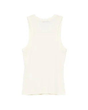 Maison Kitsuné embroidered ribbed tank top - White - サムネイル2