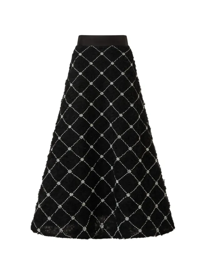 Edward Achour Paris Edward Achour Paris ダイヤモンドキルティッドスカート ブラックの商品画像