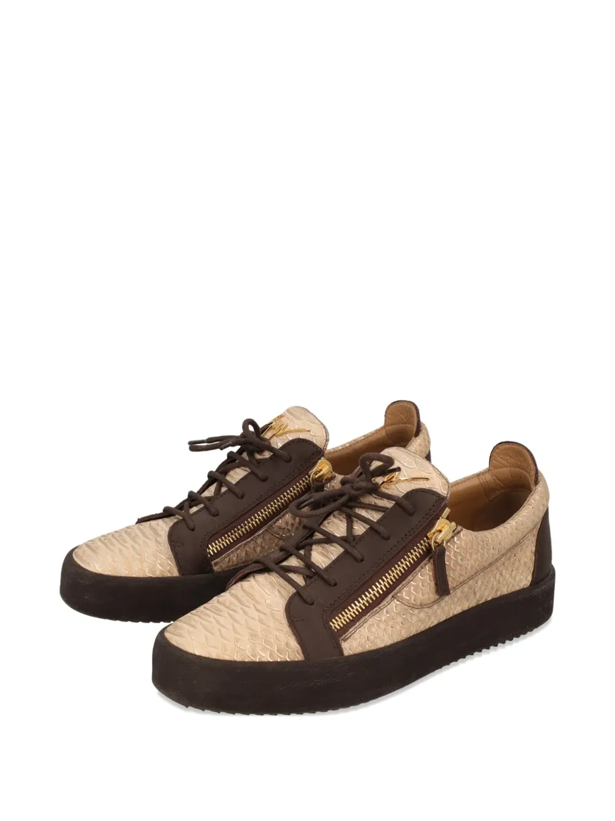 Giuseppe Zanotti Vintage 蛇柄ジップスニーカー - 画像2