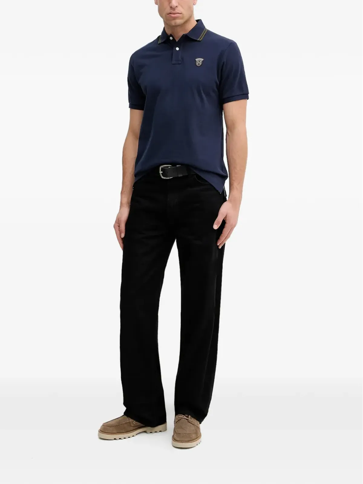 Hackett ロゴアップリケ付きポロシャツ - 画像2