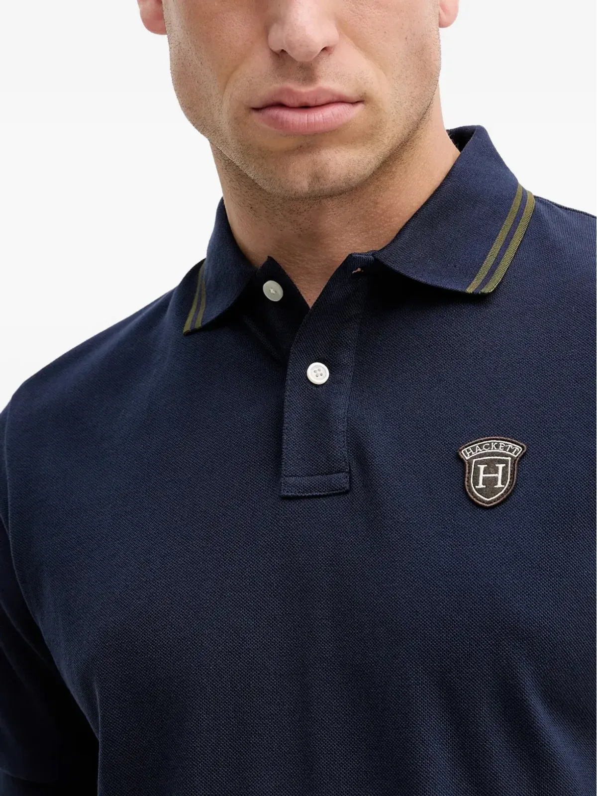 Hackett ロゴアップリケ付きポロシャツ - 画像4