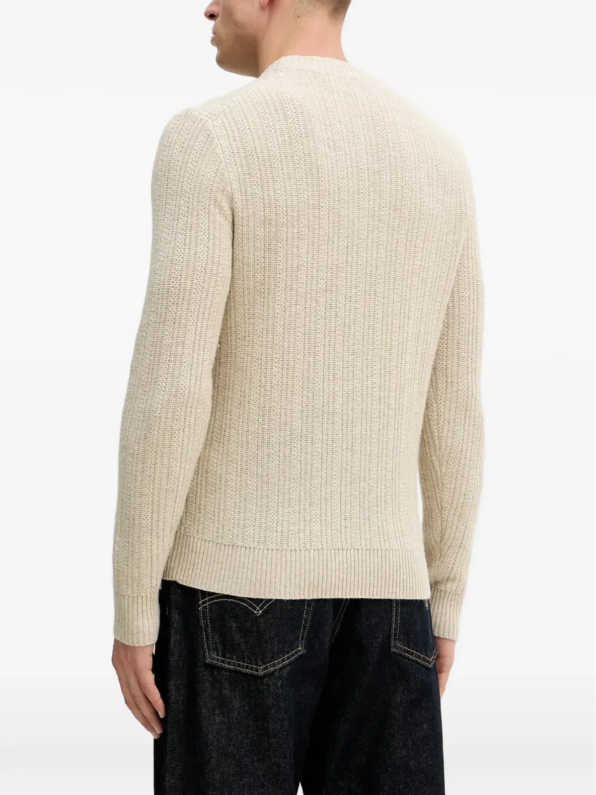 Hackett リブ編みクルーネックセーター - 画像3