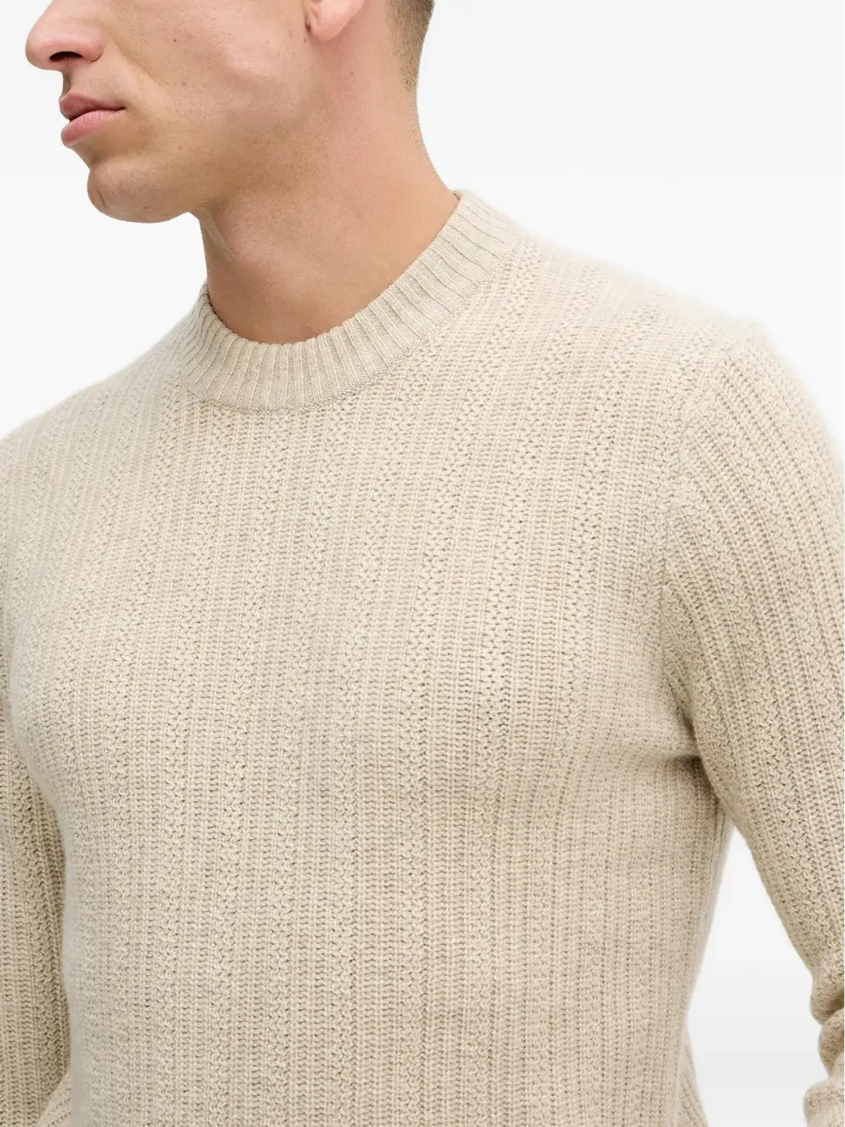 Hackett リブ編みクルーネックセーター - 画像4