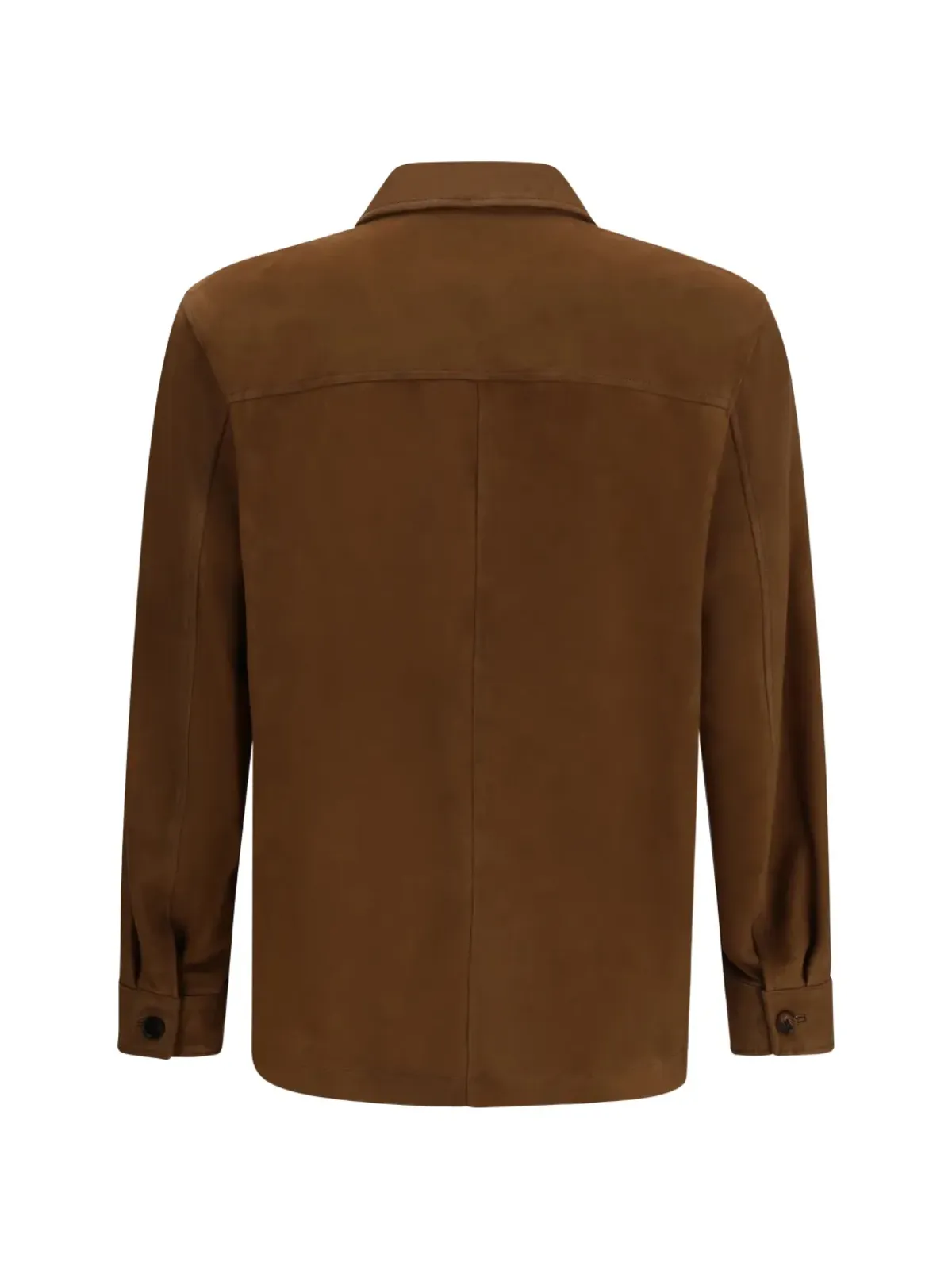 Umit Benan サンティアゴ スエード シャツジャケット - Brown - 画像2