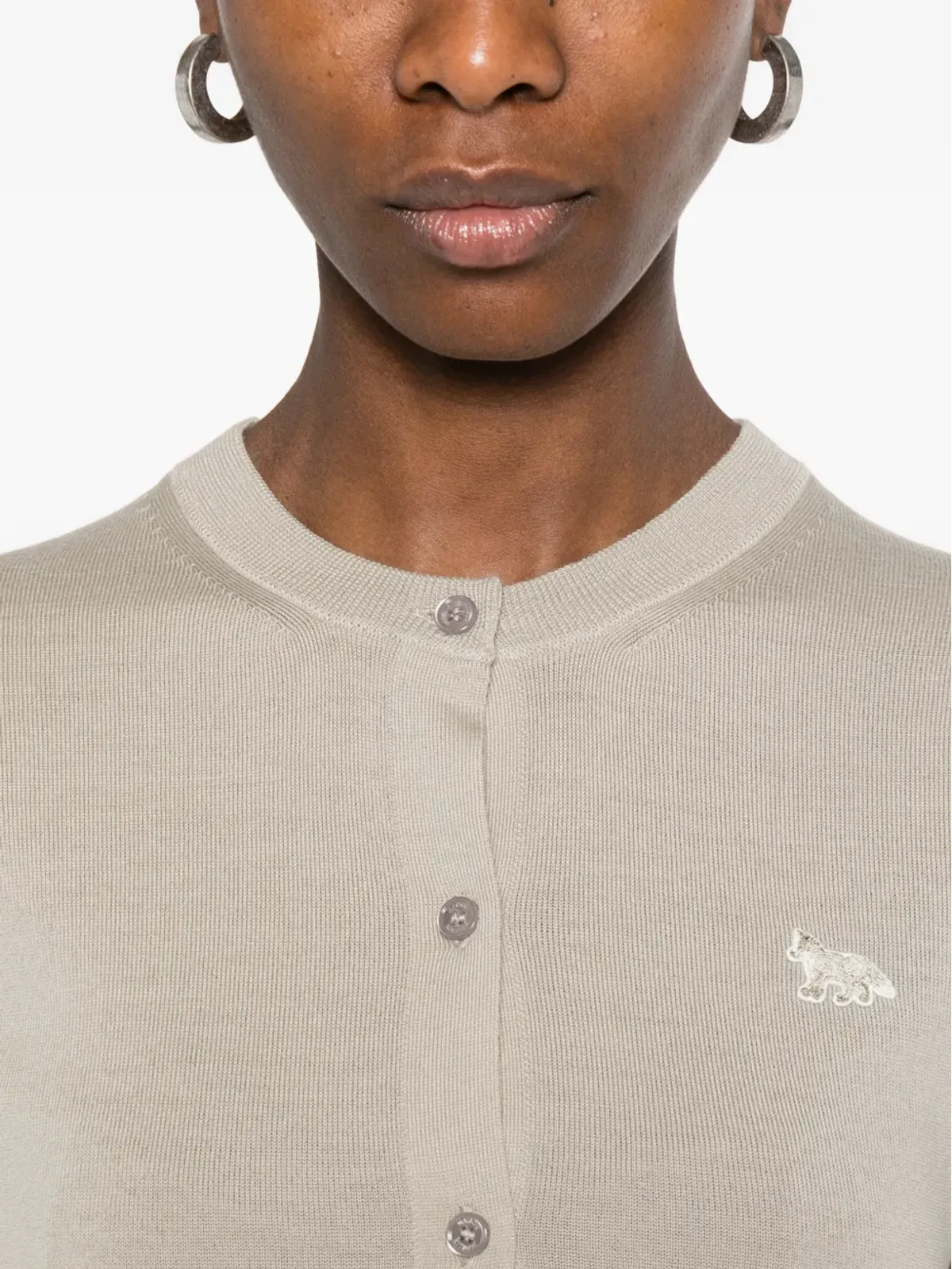 Maison Kitsuné フォックスモチーフボタン留めカーディガン - 画像5