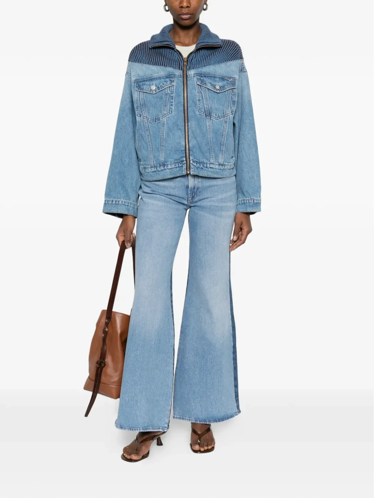Maison Kitsuné リブニット ロゴパッチ タンクトップ グリーン - 画像2
