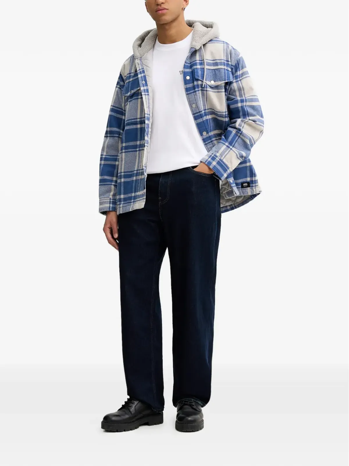 Vans Piedmont Hooded Plaid Shacket jacket - Grey - 画像2