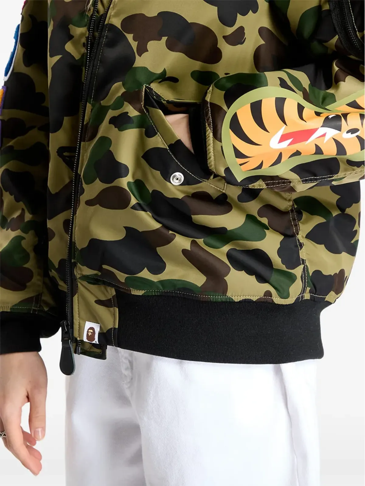 A BATHING APE® ジップアップボンバージャケット - グリーン - 画像5
