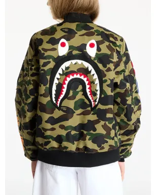 A BATHING APE® ジップアップボンバージャケット - グリーン - サムネイル3