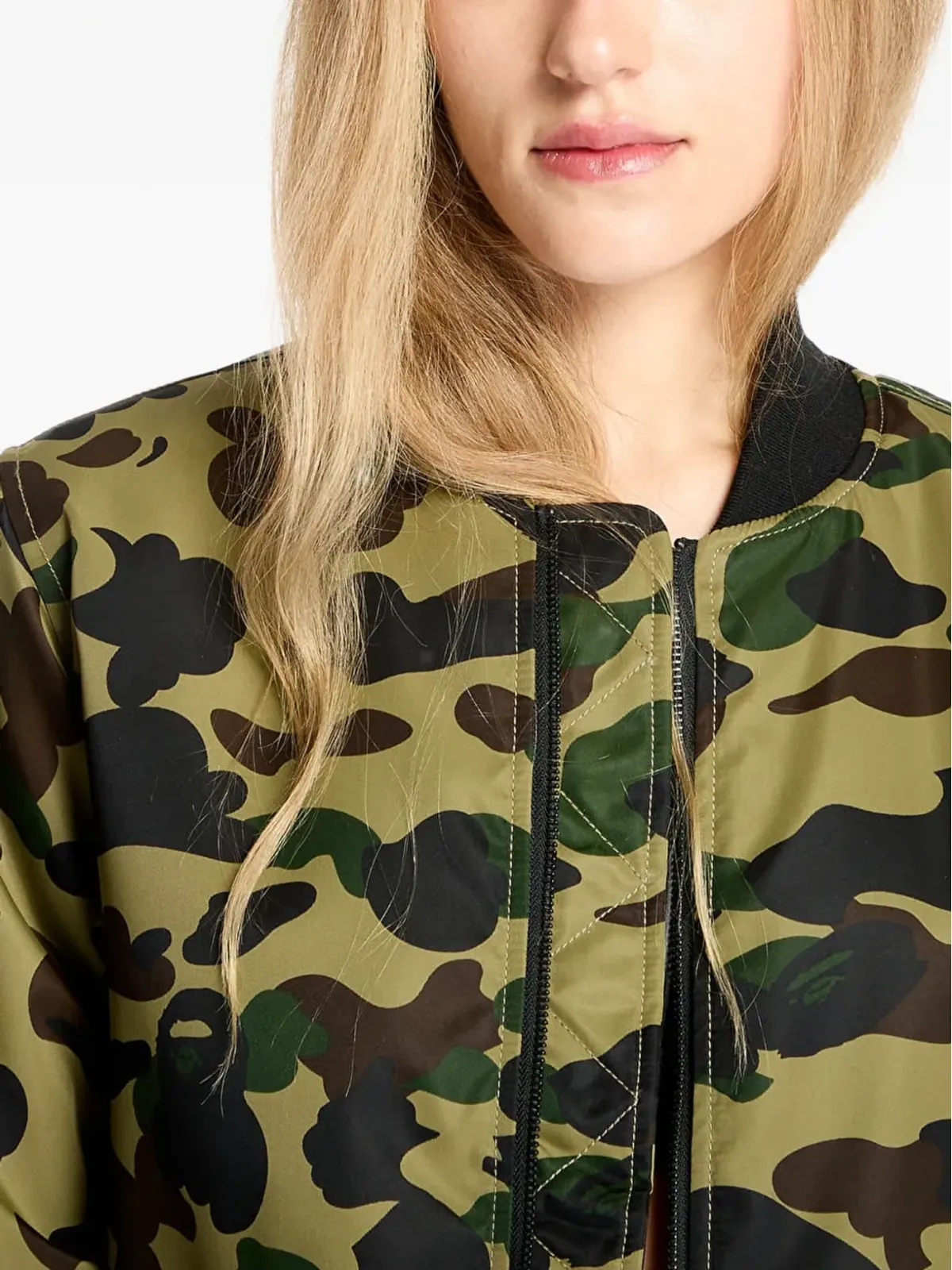 A BATHING APE® ジップアップボンバージャケット - グリーン - 画像4