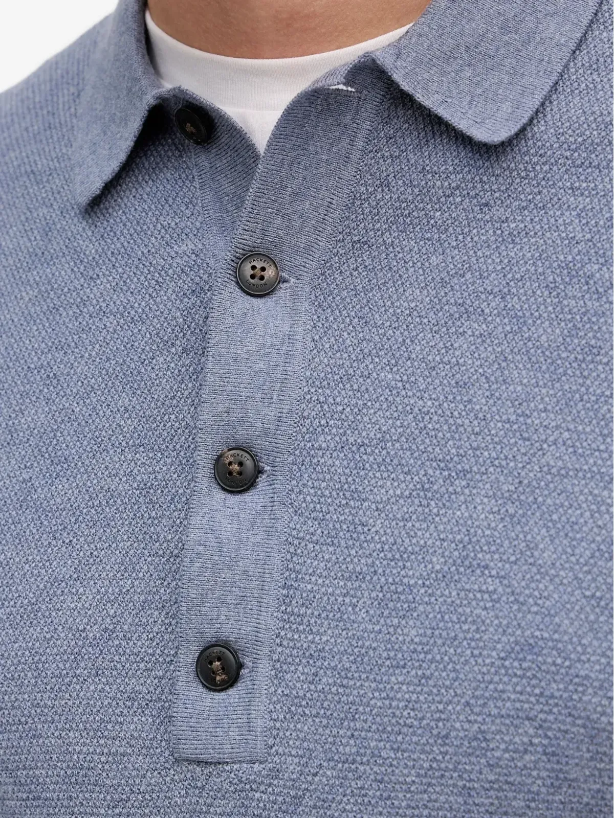 Hackett ボタン留めポロシャツ ブルー - 画像5