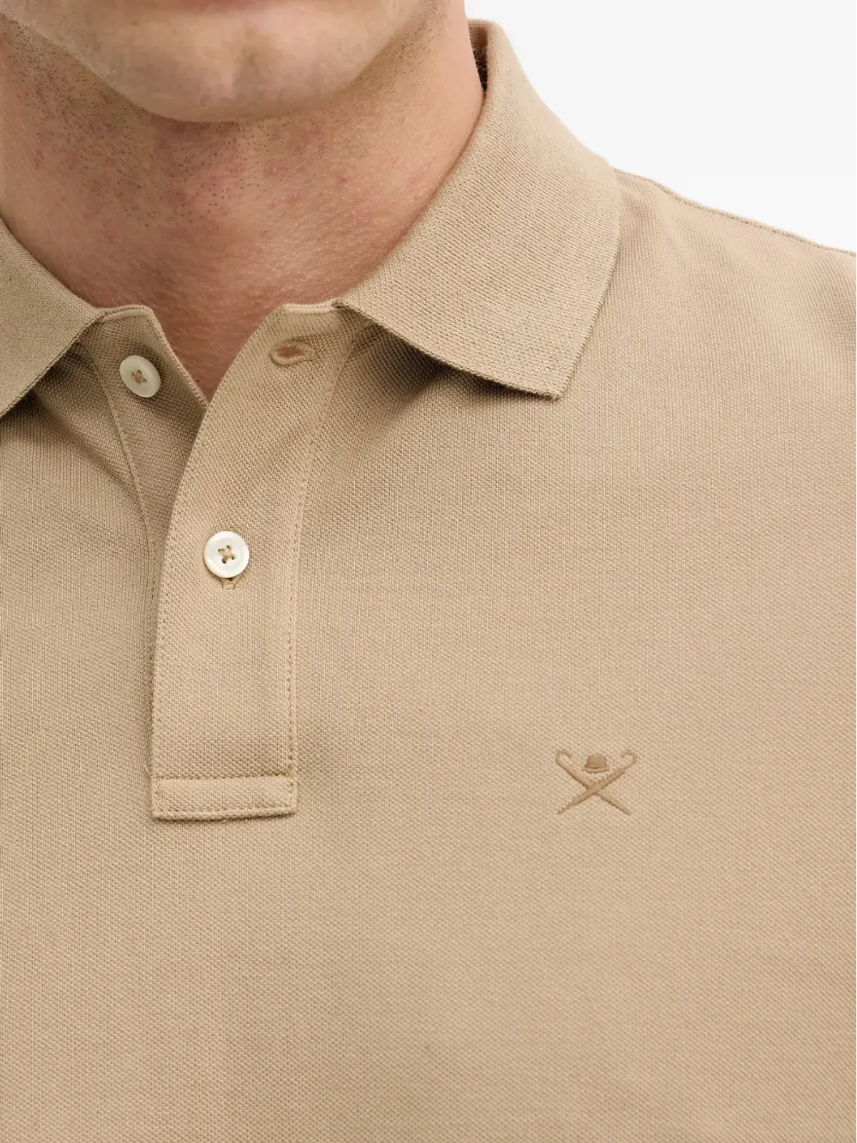 Hackett ベージュの長袖ポロシャツ - 画像5